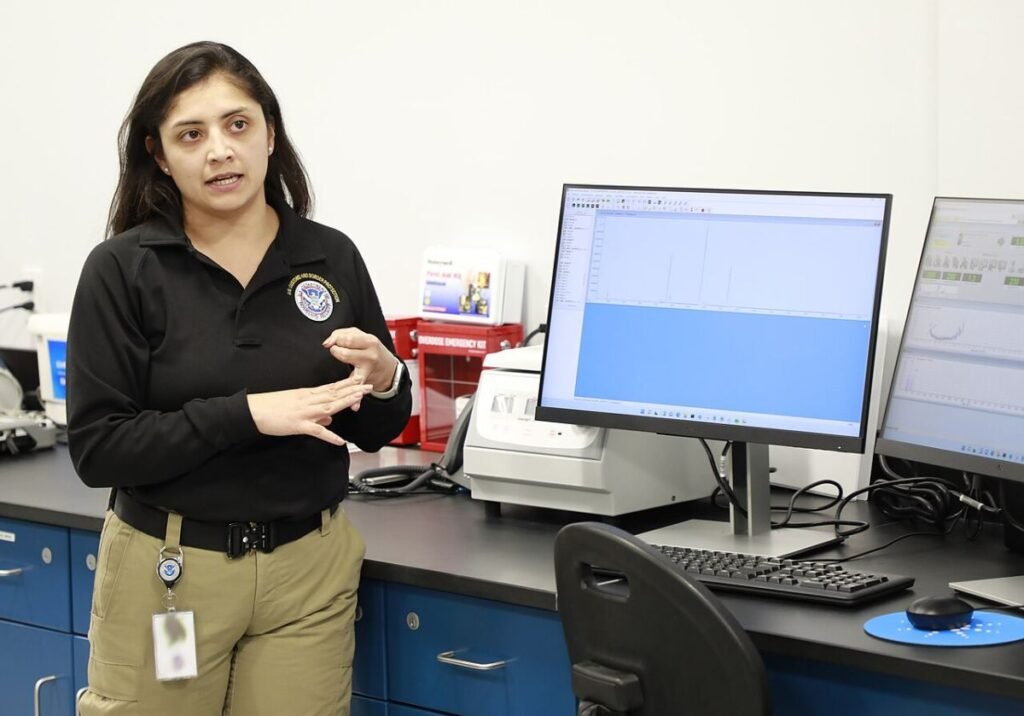 U.S. Customs and Border Protection Chemist provides details on equipment that will be used at the new Forward Operating Laboratory at John F. Kennedy Airport in Queens, NY 2024