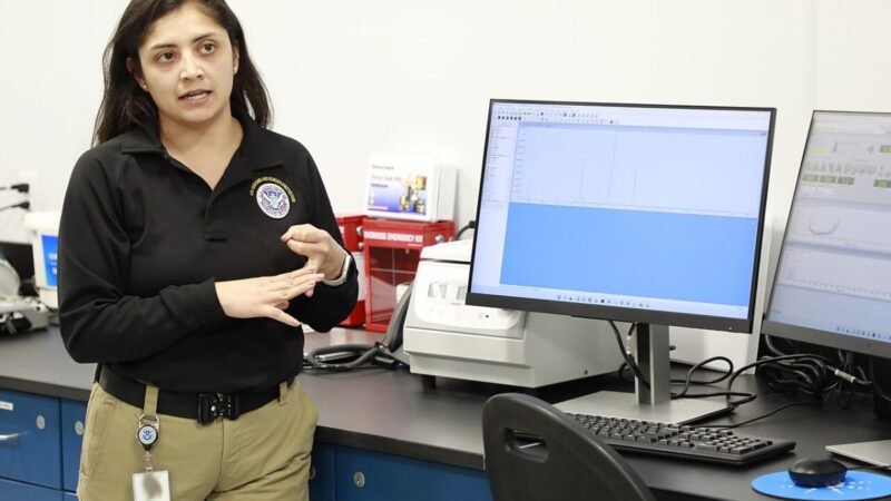 U.S. Customs and Border Protection Chemist provides details on equipment that will be used at the new Forward Operating Laboratory at John F. Kennedy Airport in Queens, NY 2024