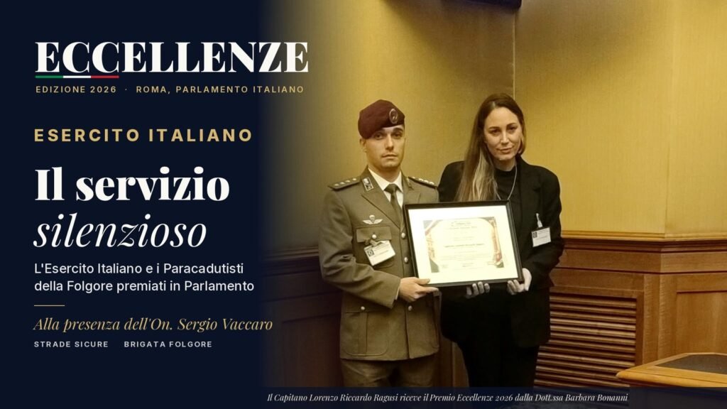 Eccellenze 2026 Folgore: il Capitano Lorenzo Riccardo Ragusi premiato