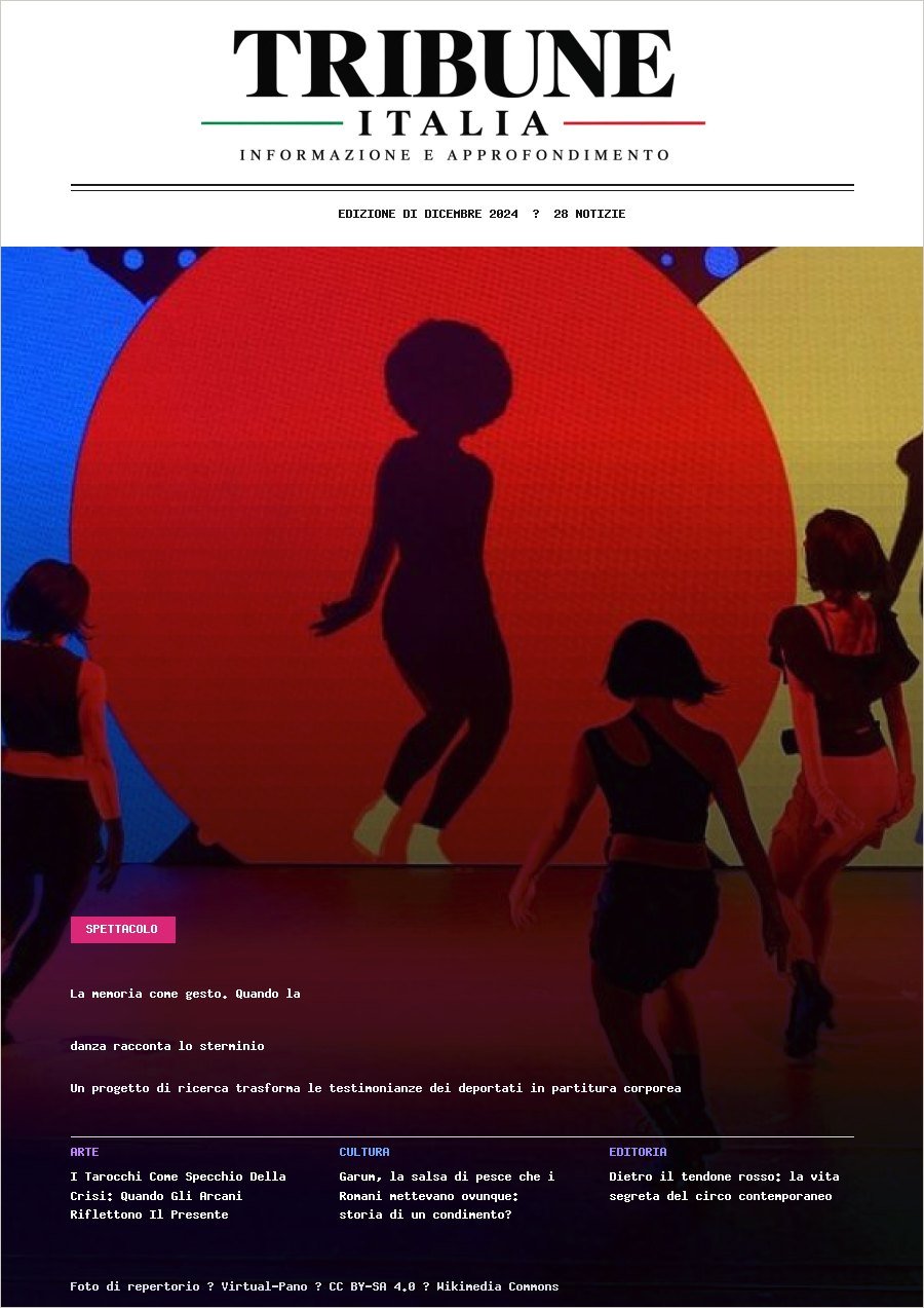 Copertina dell’edizione di Dicembre 2024