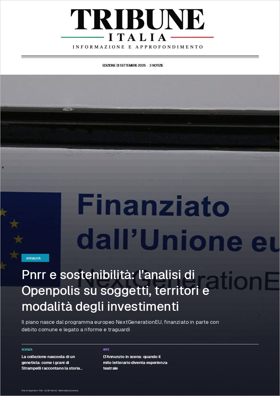 Copertina dell’edizione di Settembre 2025